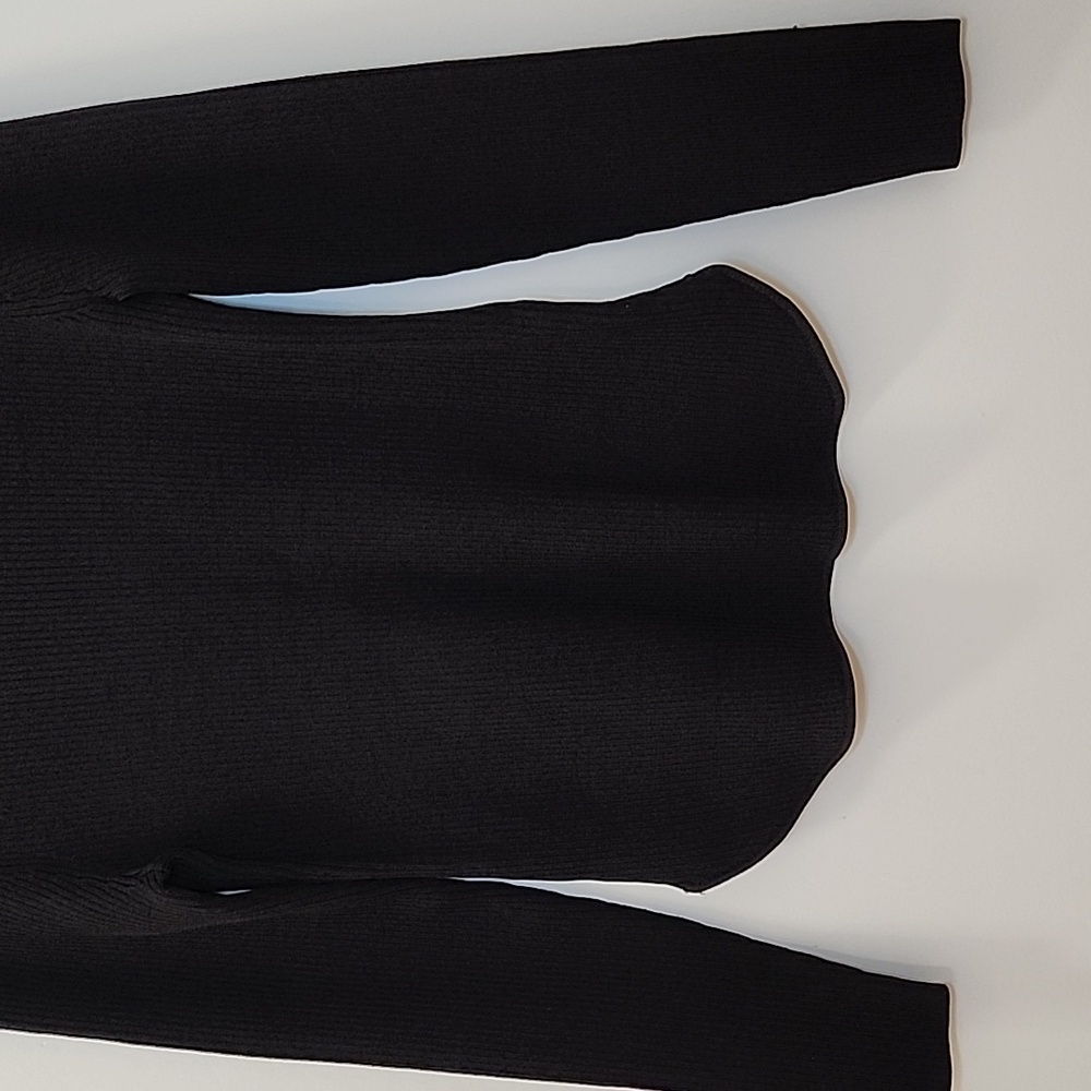 Ganni ribbed knit sweater featuring decorative crystal buttons Sz Large - Picture 6 of 16